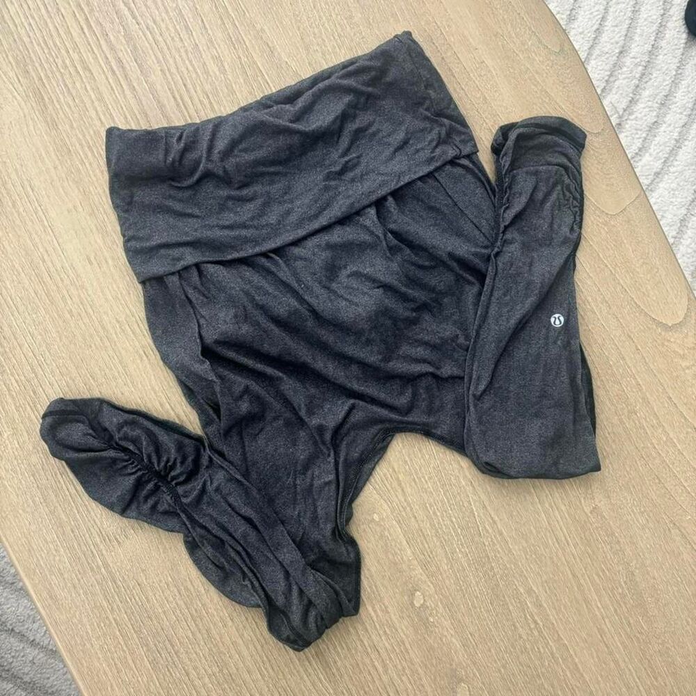 Lululemon Black and Gray Built In Shorts Running Leggings